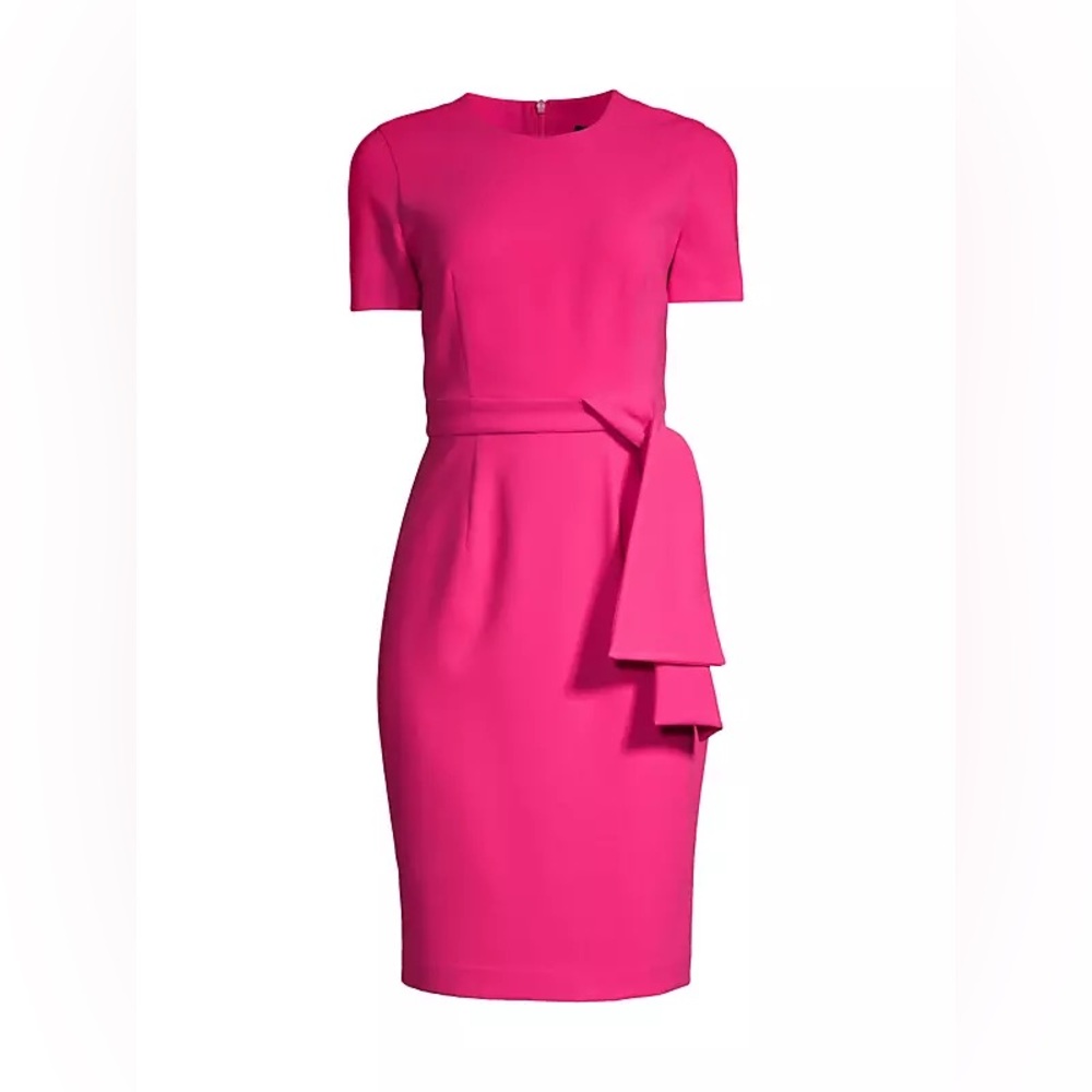 NEW Black Halo Harbor Side Tie Sheath Dress Solid Pink Women's Size 2